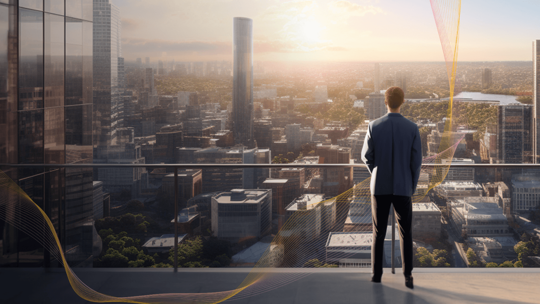 man looking out of the window